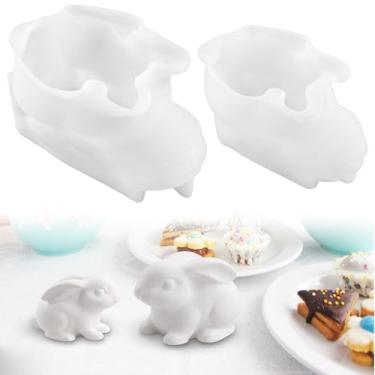 Imagem de 2 moldes de silicone de coelho, moldes de silicone de Páscoa, moldes de vela de Páscoa, adequados para entusiastas de artesanato doméstico, projetos criativos DIY