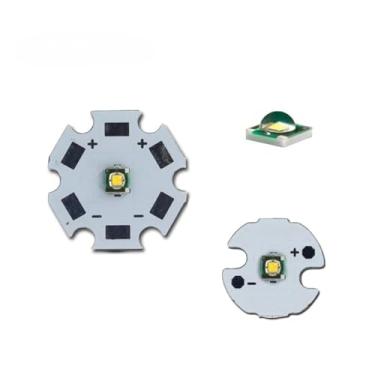 Imagem de 10pcs 3W LED XPE XP-E R3 Chip LED de alta potência branco quente branco frio 3000K 6500K 8000K 10000K 13000K com placa PCB de 20 mm 16 mm (branco-8000K-10000K, com PCB branco de 16 mm)