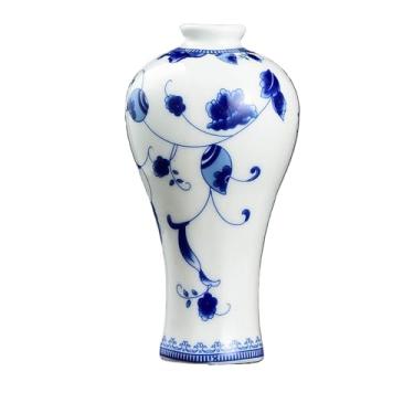 Imagem de Conjunto de vaso de cerâmica moderno para decoração de casa, vasos de porcelana azul e branca para flores, vasos decorativos de outono para centros de mesa, cornija, prateleira, sala de estar (E)