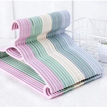 Imagem de 3FLQOOPP Suprimentos de roupas cabides de plástico coloridos para roupas, pregas, arame, antiderrapante, secagem, cabide para adultos e crianças, para uso ao ar livre.