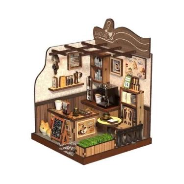 Imagem de Mini Casa De Bonecas De Madeira, Quebra-Cabeça 3D DIY, Kit De Casa Peq