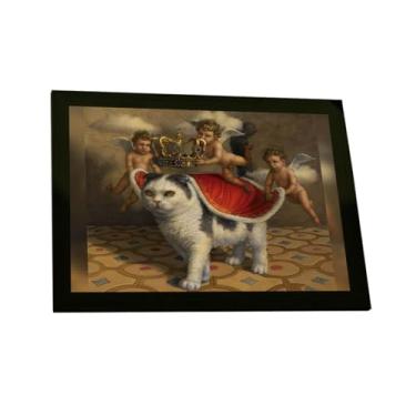 Imagem de Quadro Decorativo Gato Coroado Engraçado Tumblr Decoração Poster Quarto Sala