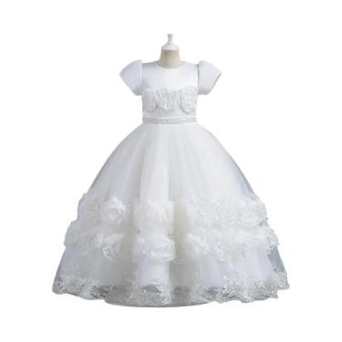 Imagem de Vestido De Princesa Com Flores Para Meninas, Vestido De Festa De Natal