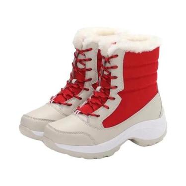 Imagem de Botas Femininas Impermeáveis de Inverno, Com Salto Plataforma, Sapatos