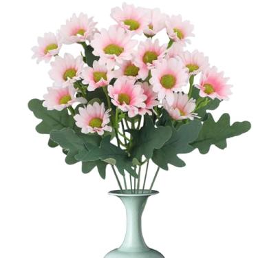 Imagem de Flores de plantas artificiais | Buquê de camomila falsa de plantas artificiais | Decoração de casa para vaso de plantas, pátio, jardim, janela, quintal, quintal, guirlanda, hotel de férias