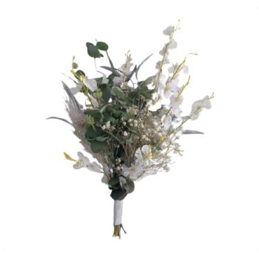 Imagem de Buque Artificial Flores Casamento Decoração Branco Orquidea