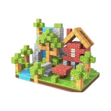 Imagem de Conjunto De Blocos Magnéticos Para Meninas 100 Peças Mundo Da Mineraçã