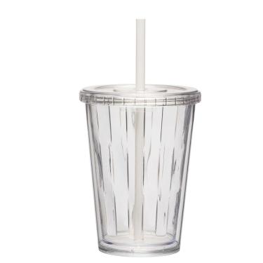 Imagem de Copo Duplo Multiuso 670ml Com Tampa Canudo Liso Personalizar Cor:transparente