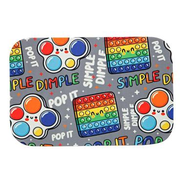 Imagem de Tapete Estampado Pop It Cinza 60cm X 40cm Antiderrapante