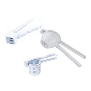 Imagem de Kit Cozinha Espremedor Alho Batata Limão 3 Peças Utilidades - Cozinha 