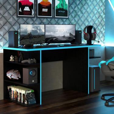 Imagem de Mesa Computador Gamer Madesa 9409 - Preto/azul Preto