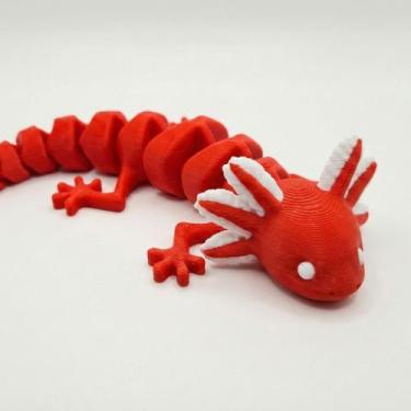 Imagem de Boneco Axolote Articulado Brinquedo Fidget Toy Fofo - Next 3D, Vermelh