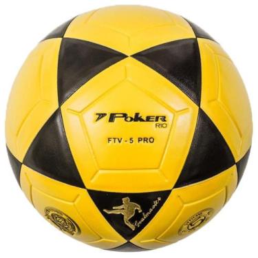 Imagem de Bola Futevôlei Poker Rio Ftv 5 Futvoley Original Colorida, Amarelo
