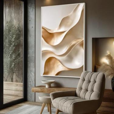 Imagem de Quadro Decorativo com Moldura Caixa Abstrato Relevo para parede Sala, 