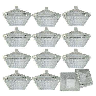 Imagem de Kit 12 Potiche Mini Bomboniere De Vidro Lembrancinha C/Tampa