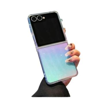 Imagem de Capa De Telefone Antichoque Dobrável Com Gradiente Arco-Íris Para Meni