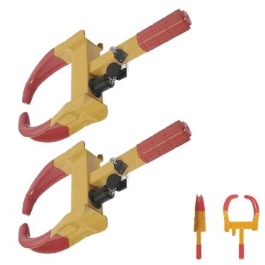 Imagem de Trava de Pneu Universal Kit 2 Uni Bloqueador De Roda Carro Moto Antifurto Seguranca Roubo Reboque Auto Veiculo