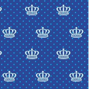 Imagem de Papel De Parede Azul Com Coroas Autocolante Sala Quarto