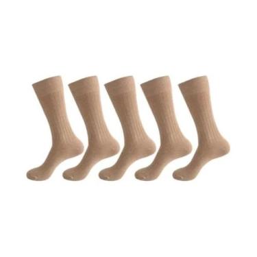 Imagem de Meias Sociais Masculinas Listradas Tamanho Grande Respiráveis Desodora