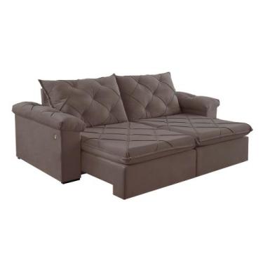 Imagem de Sofá Retrátil e Reclinável Corniso 2,34M Veludo - Blossom Casa, Marrom