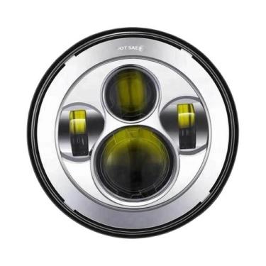 Imagem de Farol LED De 7 Polegadas Para Motocicleta Com DRL E Olhos De Anjo Para