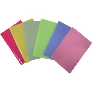 Imagem de Pasta Grampo Trilho Plástica Ofício Cores Sortidas - Caixa com 50 Unid