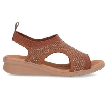 Imagem de Sandália Anabela Usaflex em Tecido Tricot com Detalhes Lurex-Feminino