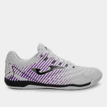 Imagem de Chuteira Futsal Joma Maxima Masculina, Branco, Roxo, 42