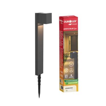 Imagem de Luminária Energia Solar Jardim Prova Dágua Quintal Espeto - Ourolux