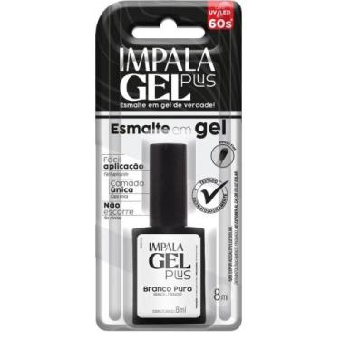 Imagem de Esmalte Impala Gel Plus Cremoso Branco Puro Blister 8ml