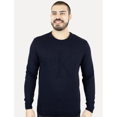 Imagem de Suéter Calvin Klein Jeans Masculino Tricot Maxi CK Azul Marinho-Masculino