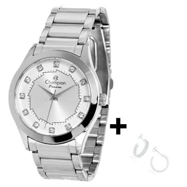 Imagem de Relogio Feminino Champion Prova D'agua + Brinco-Feminino