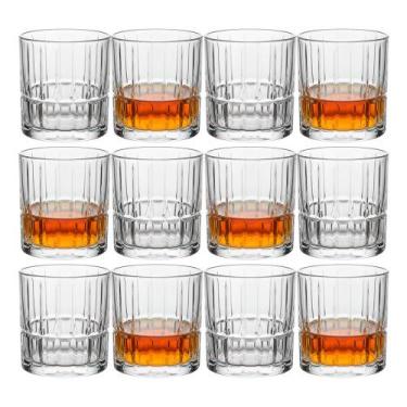 Imagem de Jogo 12 Copo de Whisky Vidro Baixo Rocks Cristalle Drink Uisque Negron