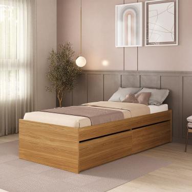 Imagem de Cama Solteiro 2 Gavetas 100% Mdf Aurora Carvalho Hanover