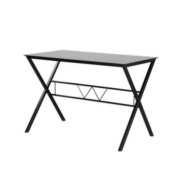 Imagem de Mesa Escritório Vidro Preto 110x60x74cm Just Home Collection