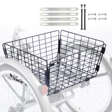 Imagem de Cesta dobrável traseira para triciclo WEEROCK em aço 53x42x25 cm