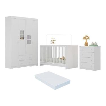Imagem de Quarto De Bebê Completo Com Berço 3 Em 1 Com Colchão Incluso Serena Mu