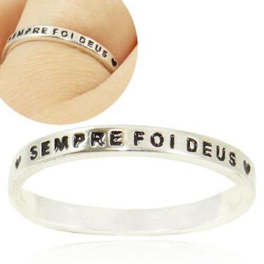 Imagem de Anel Aliança Prata Legitima Sempre Foi Deus - Lojas La&Ny Pratas, 15, 