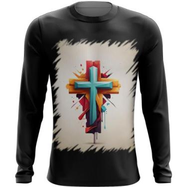 Imagem de Camiseta Manga Longa da Cruz de Jesus Igreja Fé 23 - Kasubeck Store®, 