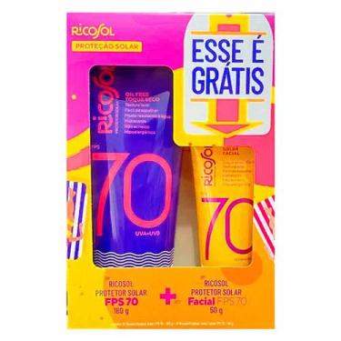 Imagem de Kit Protetor Solar 180g + Facial 50g de 70 Fps - Ricosol