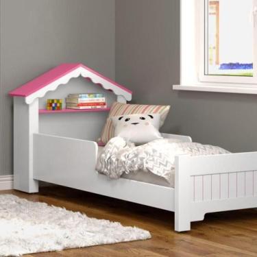 Imagem de Mini Cama Infantil Casinha Princesa Quarto Branco Rosa - OUTRAS MARCAS