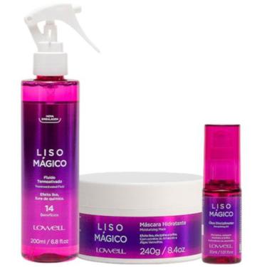 Imagem de Kit Liso Mágico 1 Máscara 240g 1 Fluido 200ml 1 Óleo 30ml Lowell