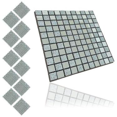 Imagem de Pastilha De Vidro Kit 11 Uni Autocolante Parede Cozinha Banheiro Decor