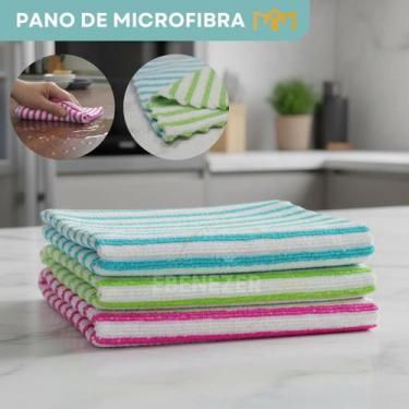 Imagem de Kit 3 Pano Limpeza Microfibra Secagem Rápida Multiuso Extra Macio Prem