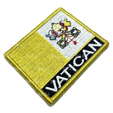 Imagem de Bandeira Vaticano Patch Bordada Fecho Contato Gancho - BR44