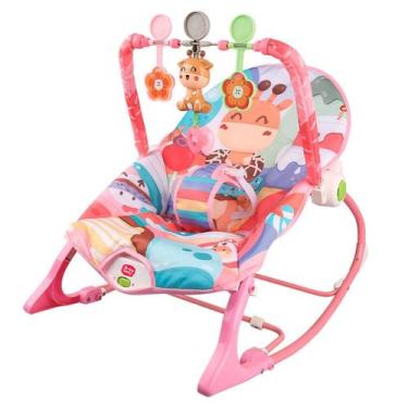 Imagem de Cadeirinha De Descanso Bebê Musical Vibratória Rosa Dm6836 - DM Toys