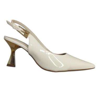 Imagem de Scarpin Sapato Social Feminino Via Marte Elegante 145-012, Bege, 36