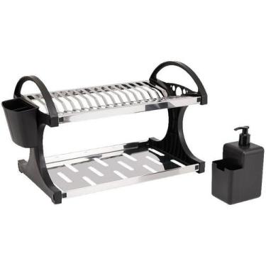 Imagem de Escorredor de 16 Pratos Inox + Dispenser Brinox 2104491