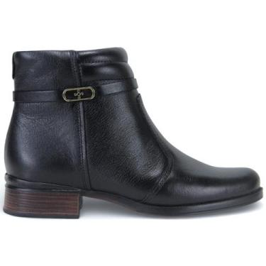 Imagem de Bota Feminina Pegada 282014 Cano Curto em Couro, Preto, 35
