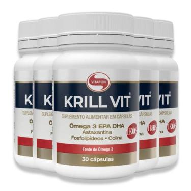 Imagem de Kit 5 Krill Vit Vitafor Óleo de Krill 30 Cápsulas
